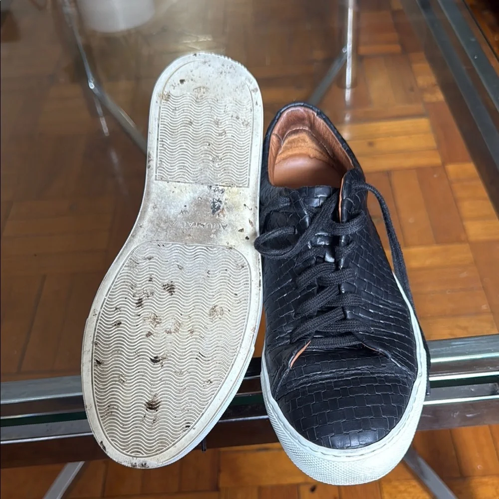 Aquatalia Men's Black Woven Sneakers